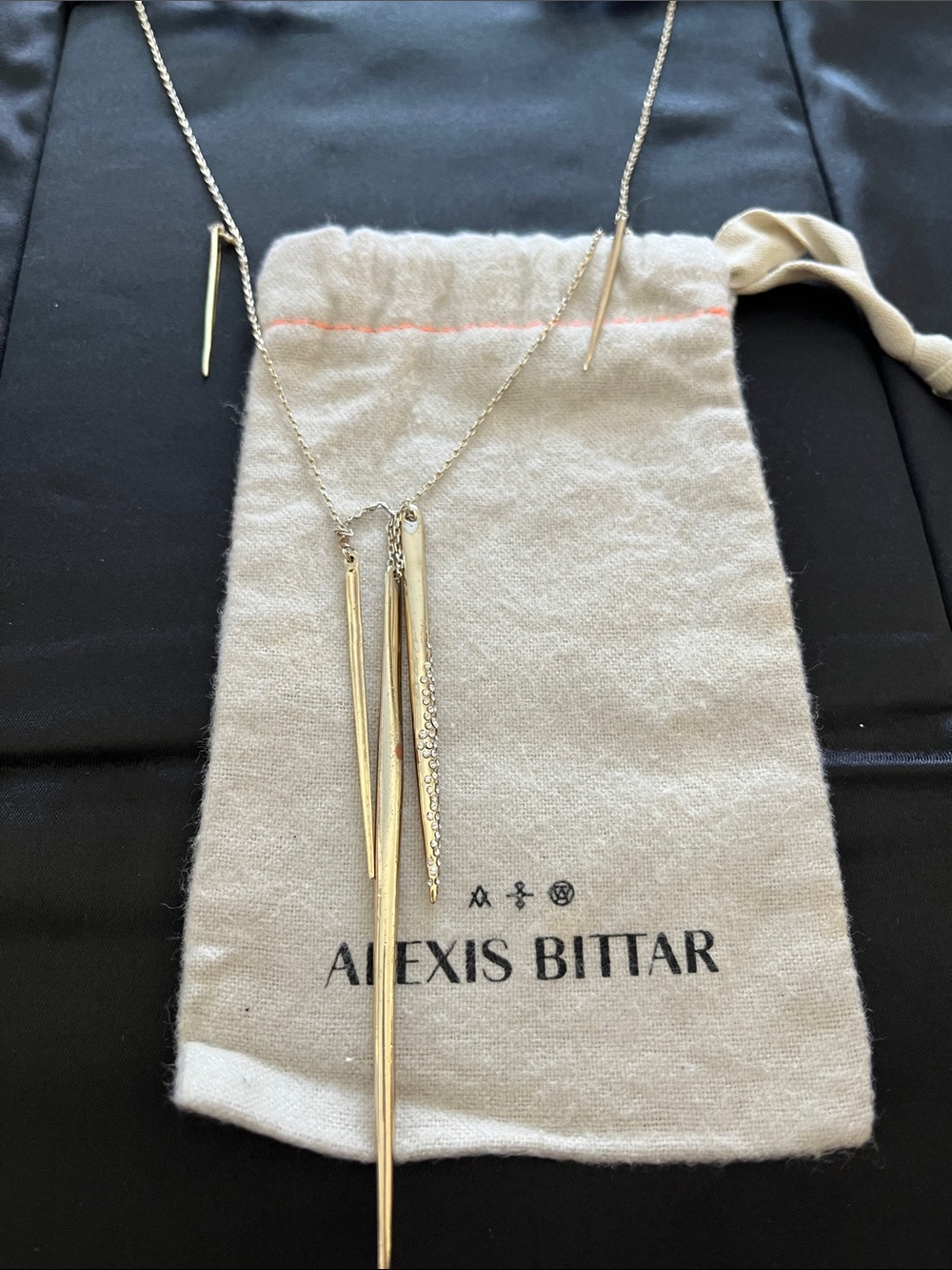 Alexis Bittar Gold Plated Spike Necklace - Picture 2 of 6